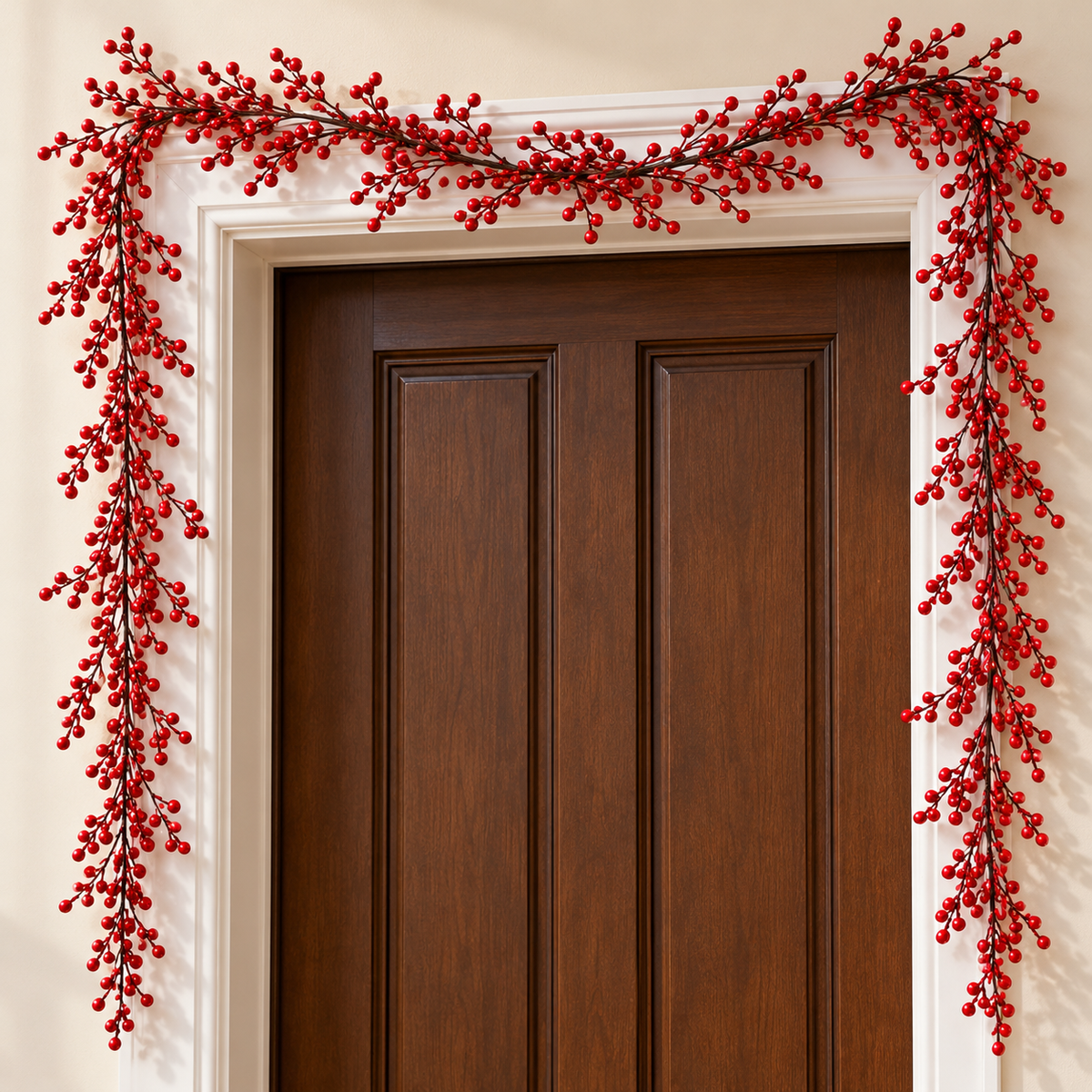 Artificial Red Berry Christmas Garland for Home Decorations