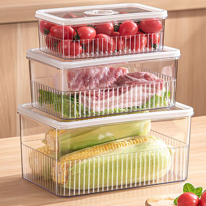 Acrylic Transparent Fridge Organizer – Airtight & Stackable