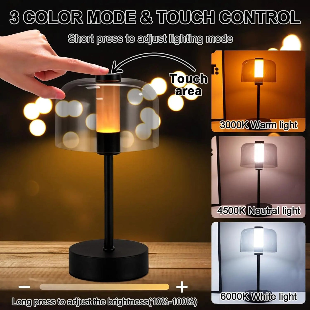 Touch Control Rechargeable Table Lamp