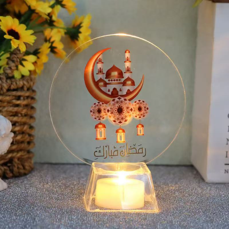Ramadan Mubarak LED Candle, Festive Home Lighting, Durable Material