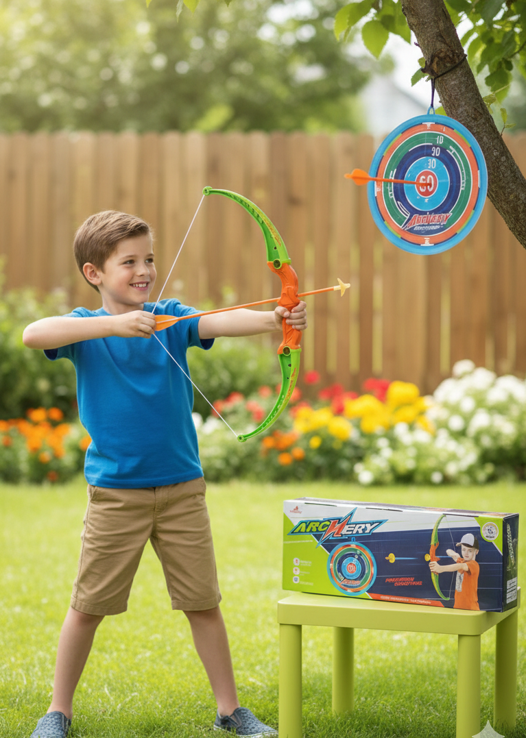 kids archery set in bright colors