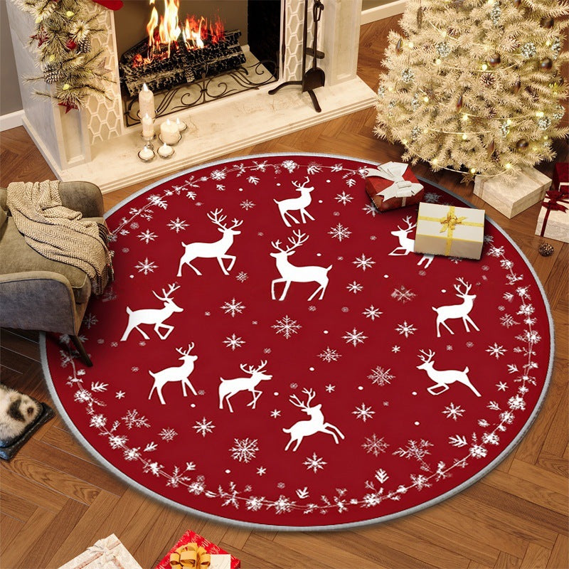 Round Christmas Non-Slip Floor Mat 100cm