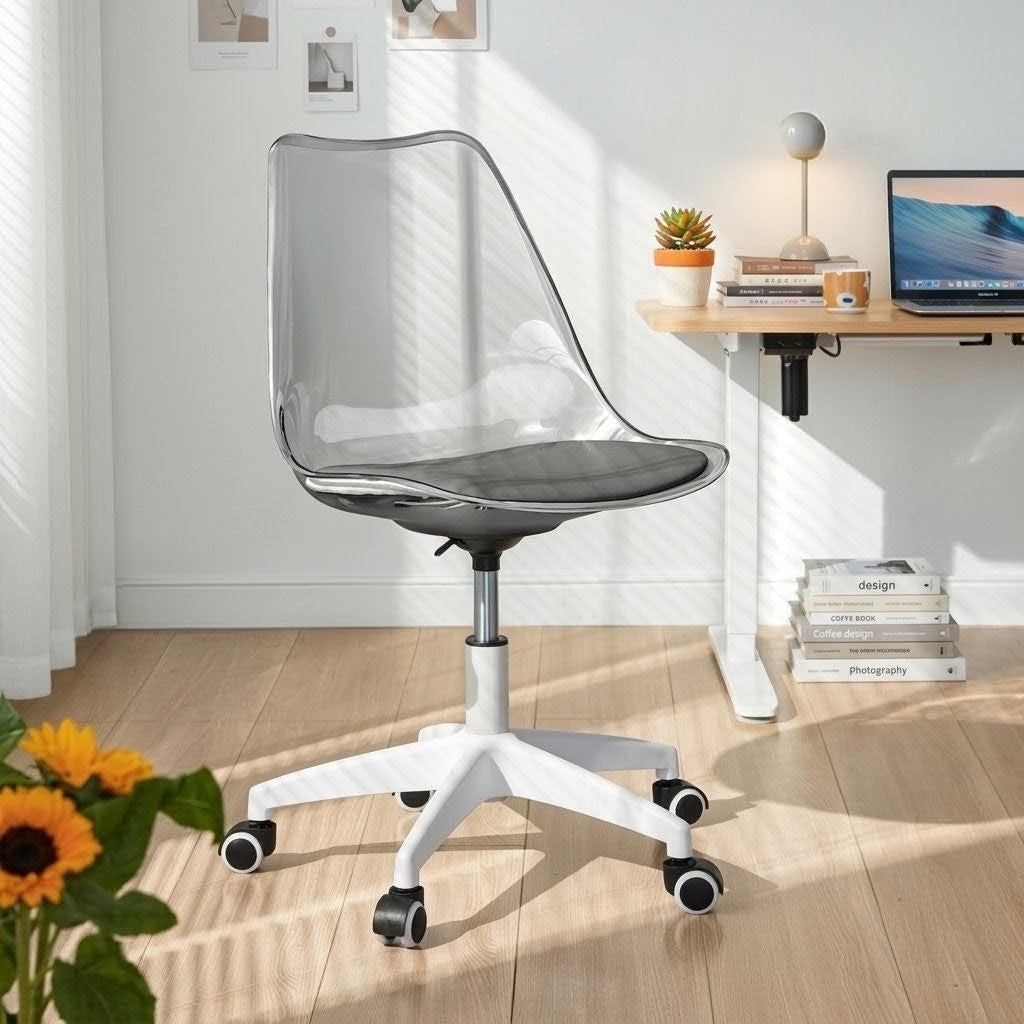 Adjustable clear acrylic chair with modern design