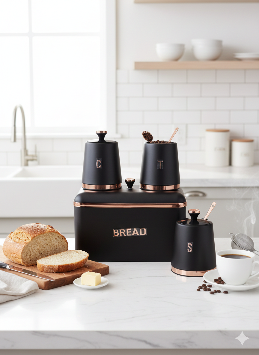 Bread Bin and Canister Set