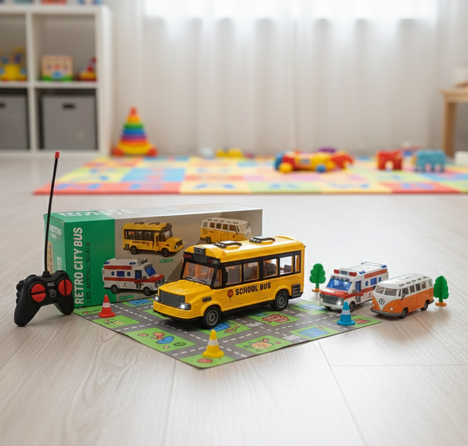 remote controlled school bus toy for kids

