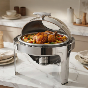 6 Litre Stainless Steel Round Roll Top Chafing Dish - available in Nairobi, Kenya
