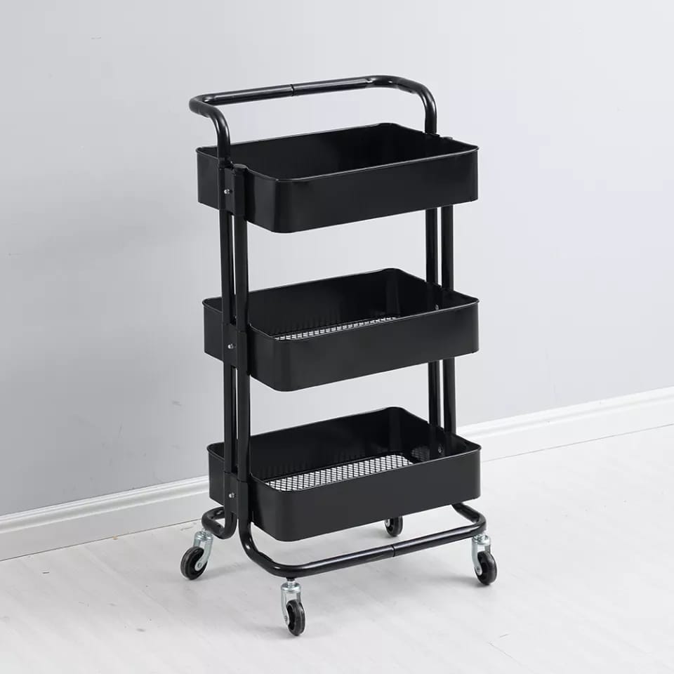 Movable trolley storage rack