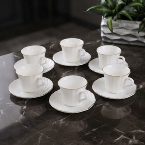 12 Piece Shell Cup and Saucer Set, 190ml cups and 5.5 inch saucers - available in Nairobi, Kenya