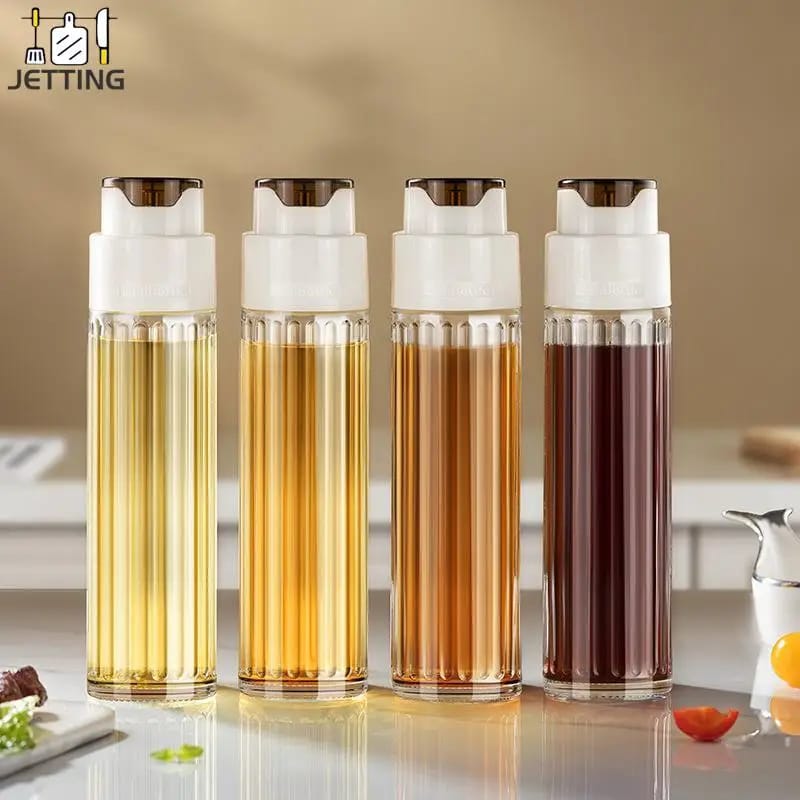 Gemelli Colllection 500ml olive oil dispenser bottle automatic pouring glass oil bottle 17oz leak resistant kitchen oil container clear glass vinegar dispenser modern cooking oil bottle countertop condiment dispenser kitchen accessory for olive oil and liquid seasonings