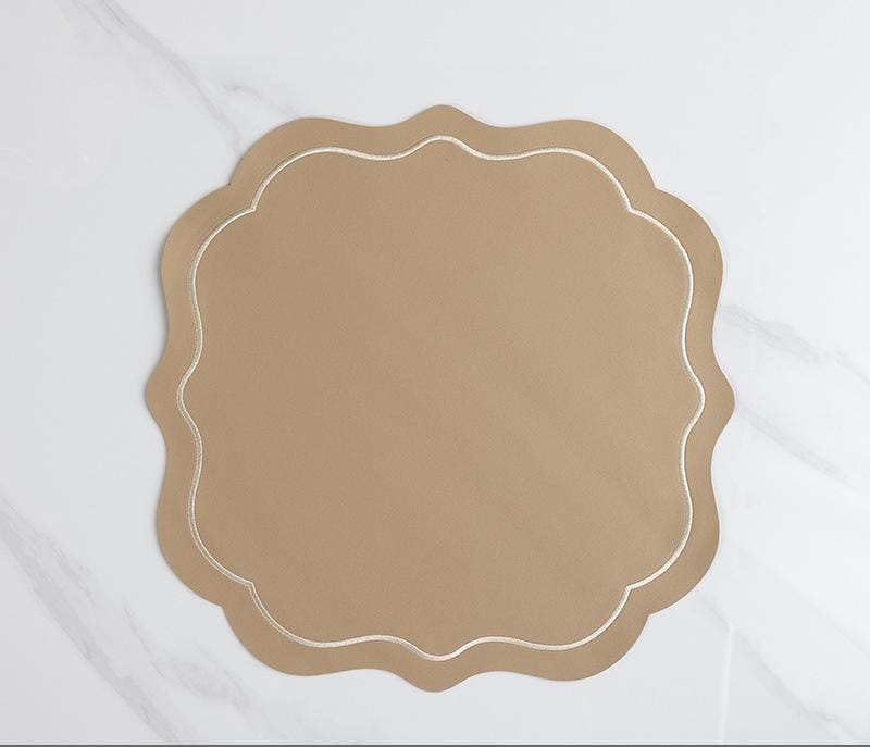 6Pc Round Faux Leather PVC Dining Table Mats 38cm