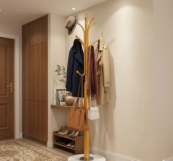 Gemelli Colllection gold coat stand 178cm luxury coat rack marble base modern hallway bedroom office clothes hanger stand elegant gold metal coat tree storage organiser stand