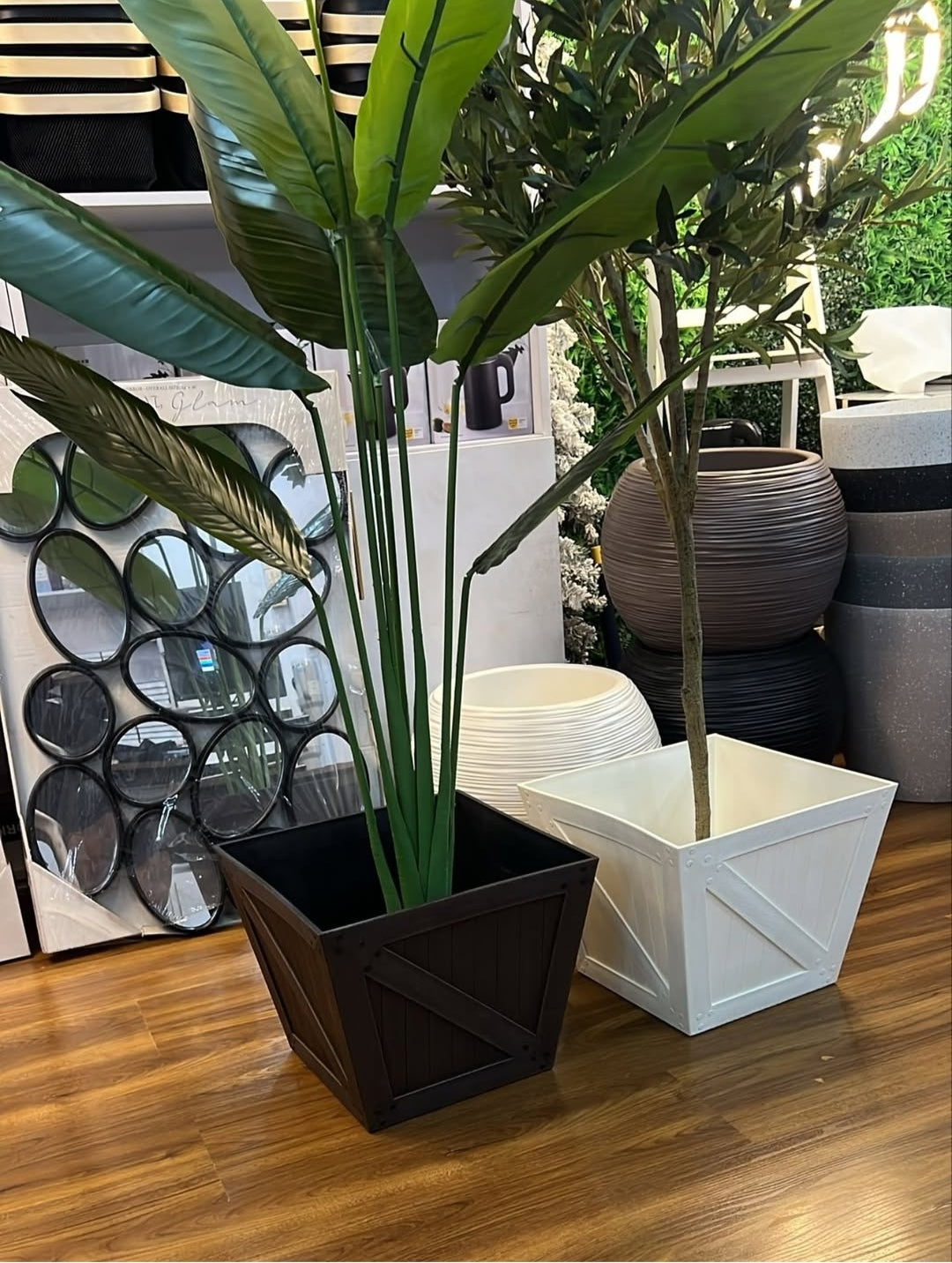 Wooden Barrel Planter