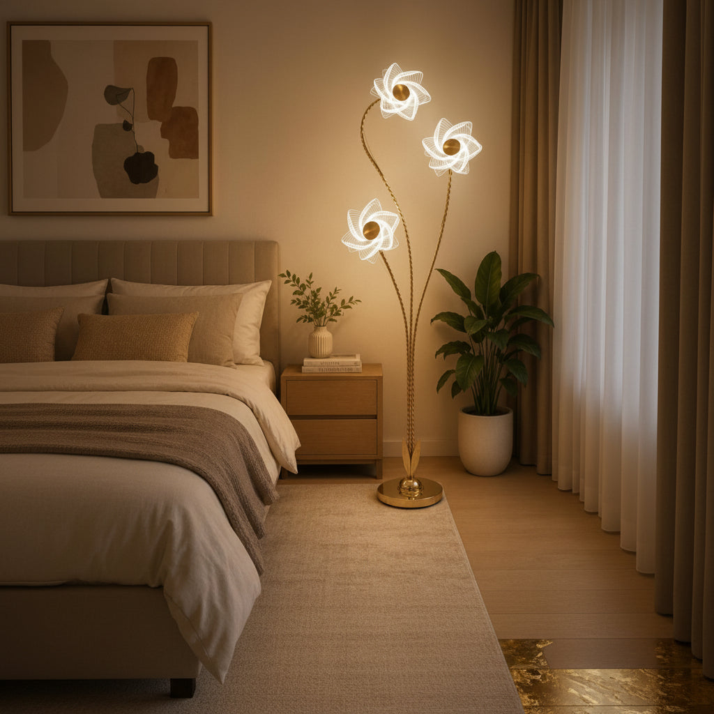 Gemelli Collections floor lamp decorative standing lamp for living room bedroom lounge ambient home lighting.