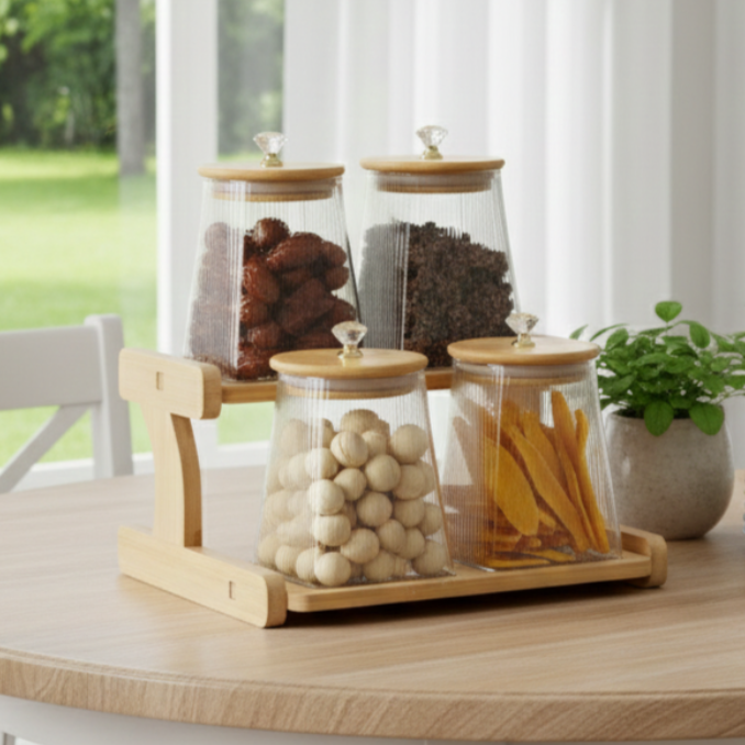 650ml Oil Jar with Bamboo Lid