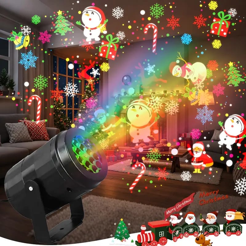 LED Christmas Projection Light Lamp 16 Patterns Rotating Waterproof Outdoor Indoor Christmas Decor