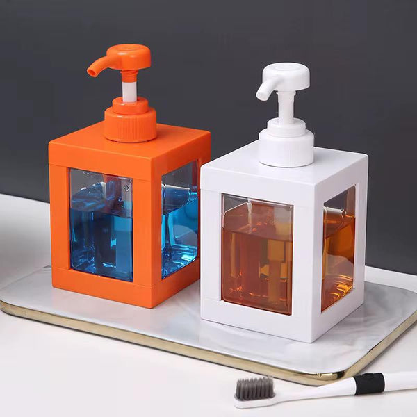500ml Clear Plastic Soap Dispenser with Pump, Available in Black, Orange, and White, Suitable for Liquid Soap, Hand Sanitizer, or Lotion for Bathroom, Kitchen, and Office Use