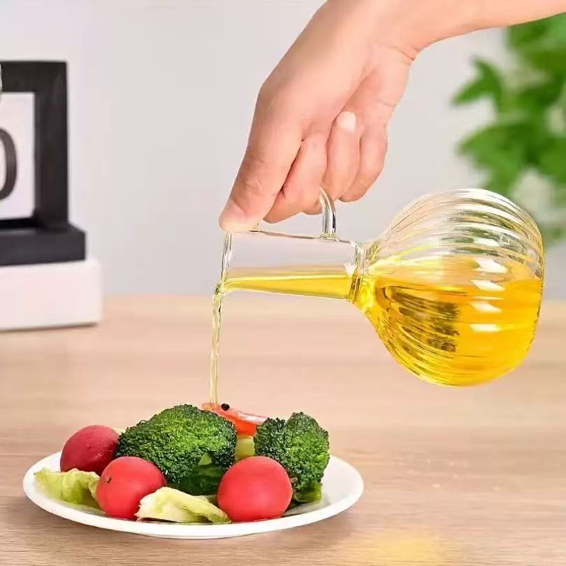 Glass Oil Pot Set – Heat-Resistant Borosilicate Glass Dispensers for Oil, Soy Sauce, Vinegar, and Liquid Condiments