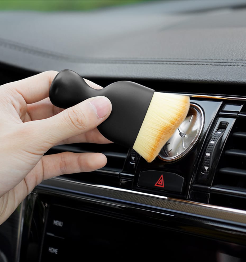 Car Air Vent Cleaning Soft Brush with Casing – Compact Interior Detailing Tool for Dusting Vents and Crevices