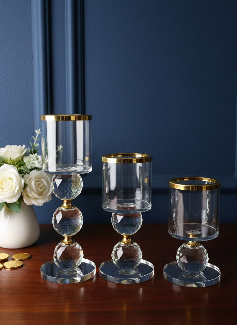 Crystal Glass Candle Set