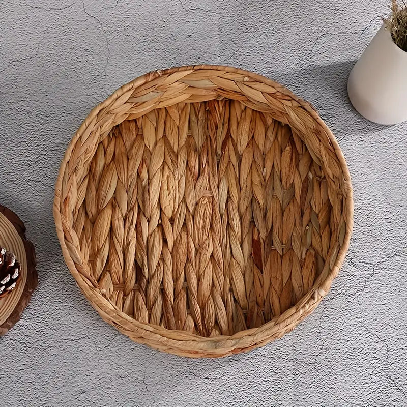 3-Piece Decorative Handmade Wicker Tray Set