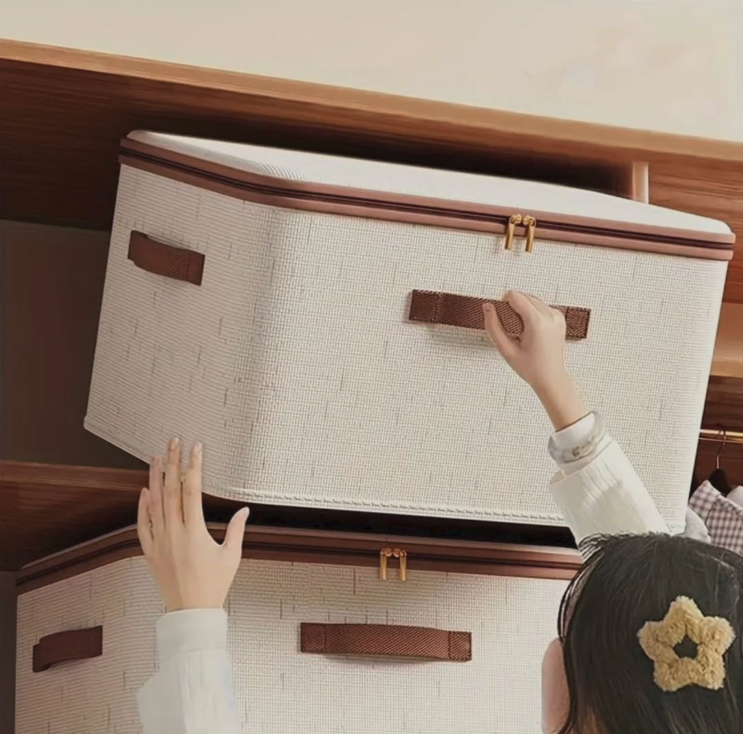 Foldable Fabric Storage Box with Cover