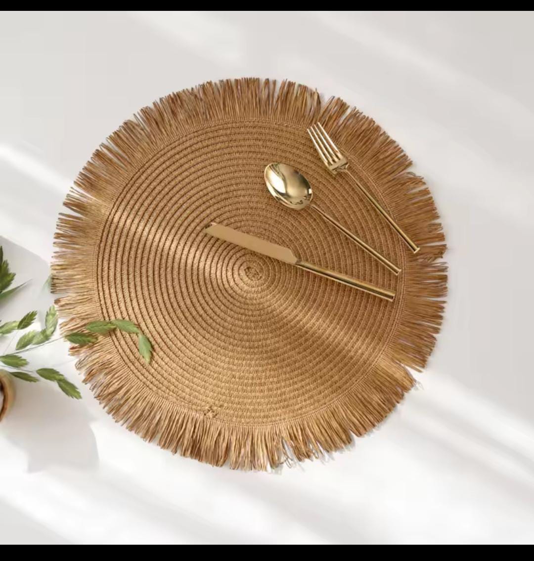 Gemelli Collection – rattan table mat, woven natural design – table protection and décor