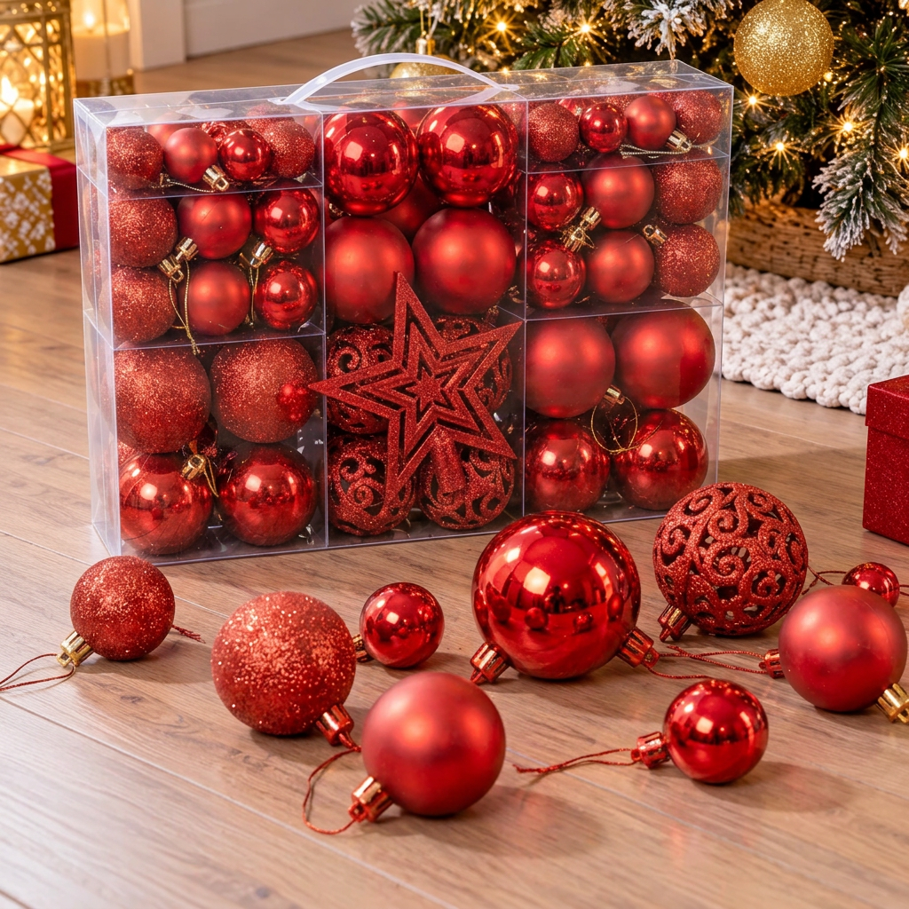 101 Piece Christmas Ball Ornaments Set for