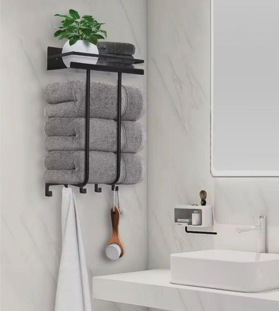 Wall-Mounted Metal Towel Rack
