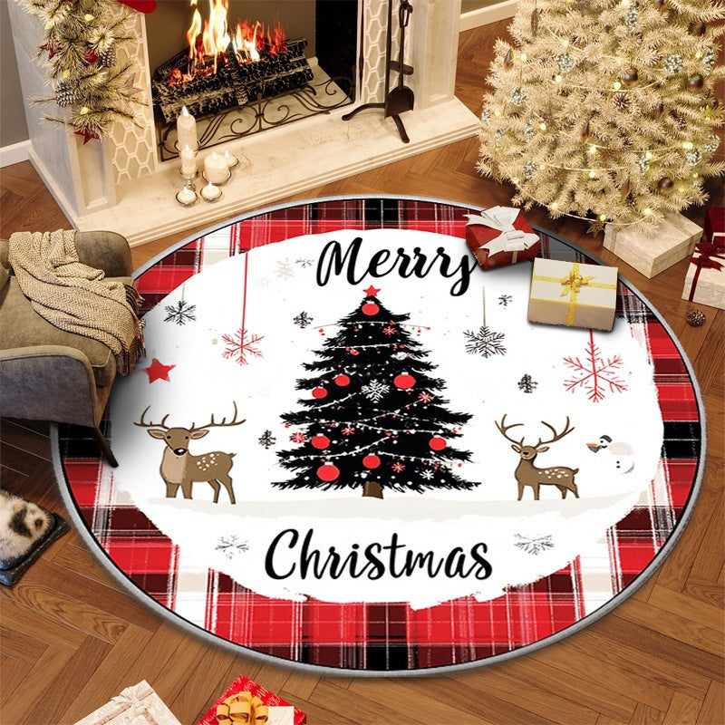 Round Christmas Non-Slip Floor Mat 100cm