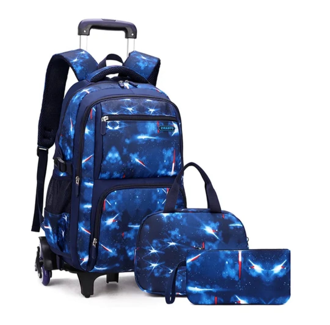 3-Wheel Rolling Trolley School Bag