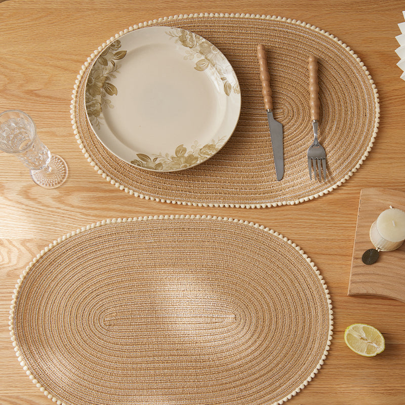 2-Piece Oval Braided Woven Placemats