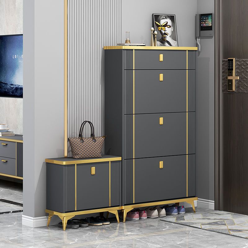 Shoe cabinet modern multi-layer hallway storage 120×100×24cm