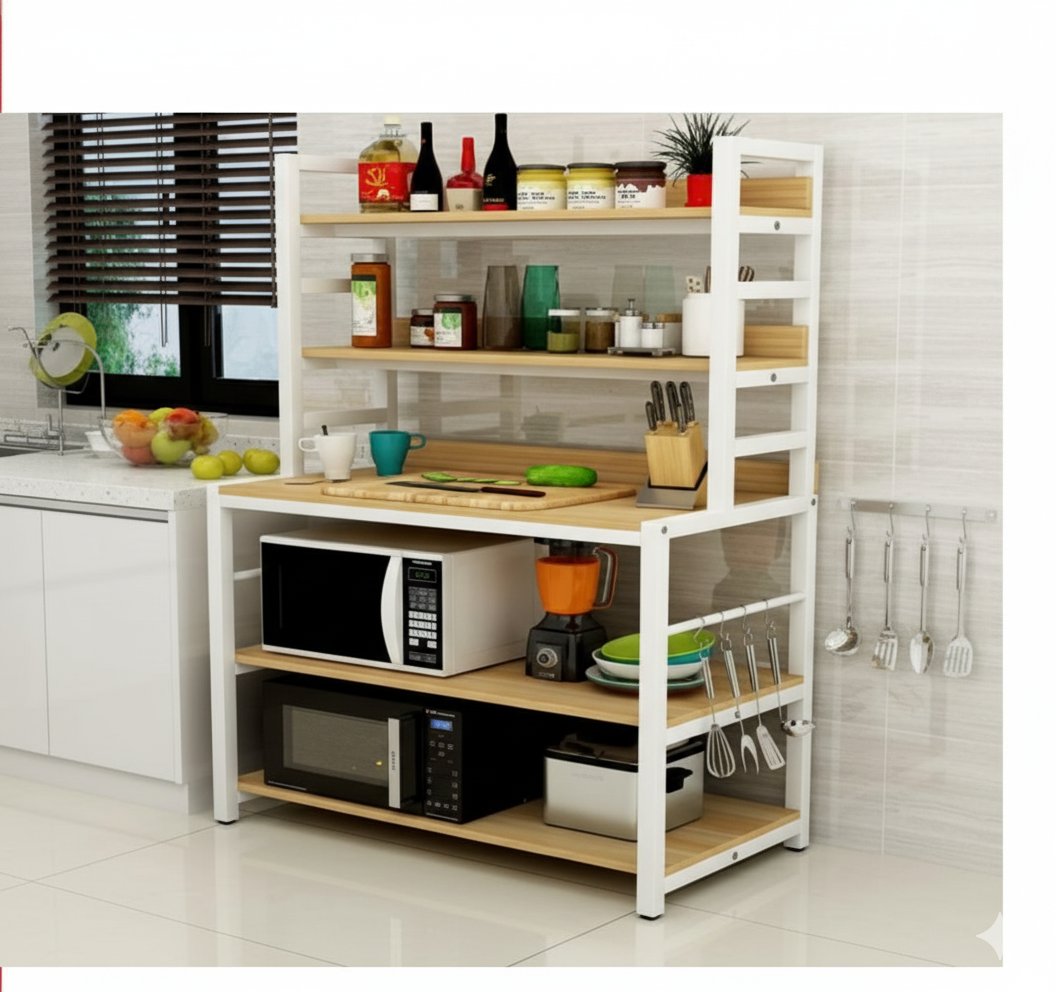 Kitchen Cabinet with Wood and Metal Frame