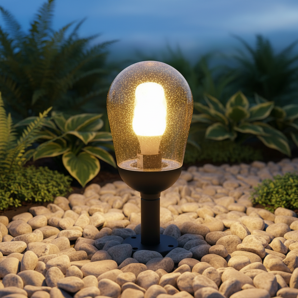 Aluminium Outdoor Light Fitting with Clear Speckled Glass LL 504C-BK