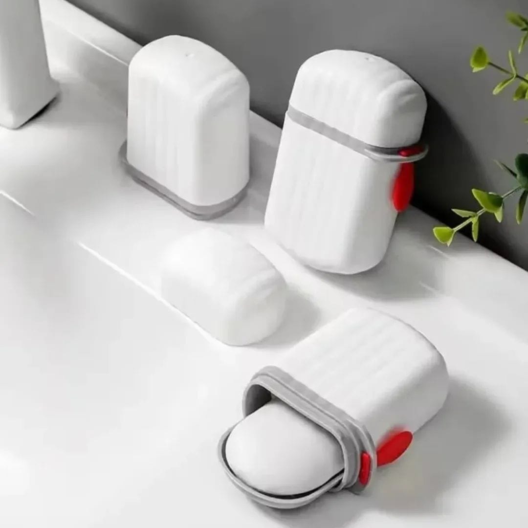 Portable travel soap holder for hygienic soap storage during travel or gym use
