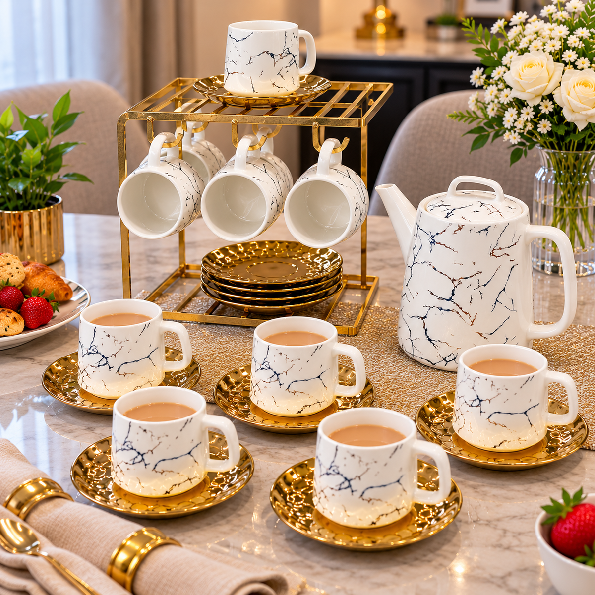 14-Piece Tea Set for Serving Tea and Hot Beverages