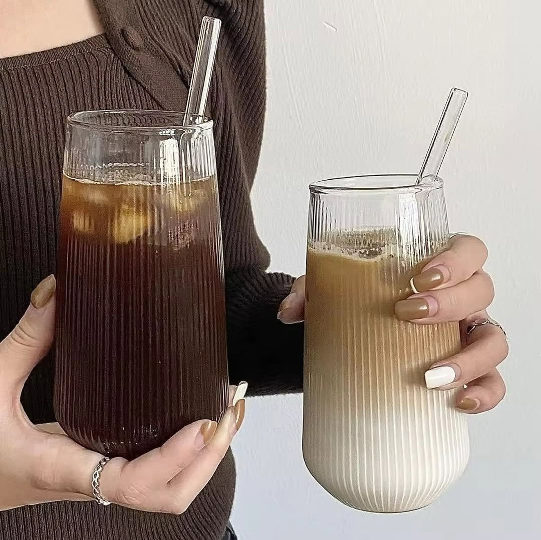 Striped  Glass cup
