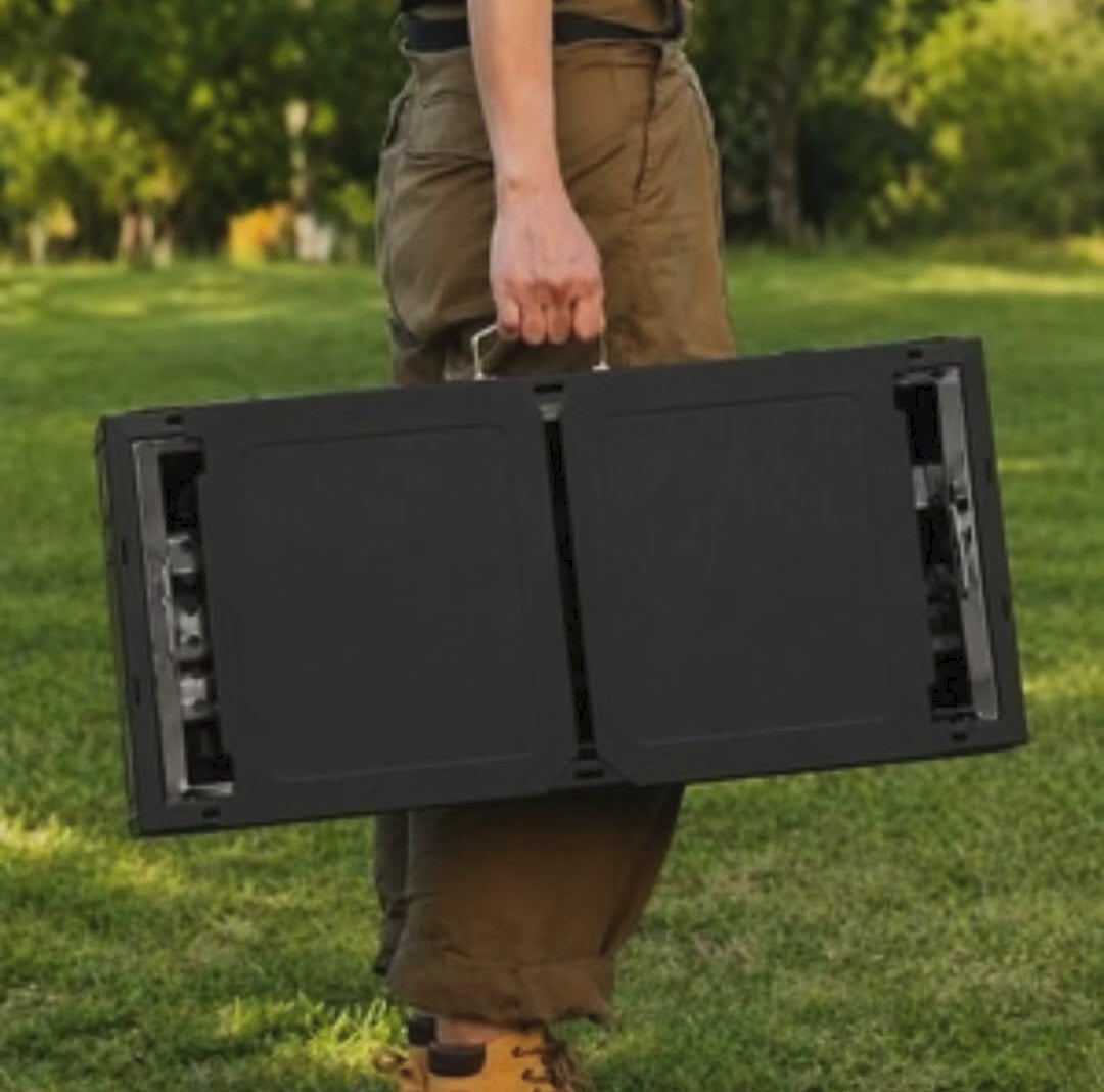 Folding Charcoal Barbecue Grill with Manual Air Blower