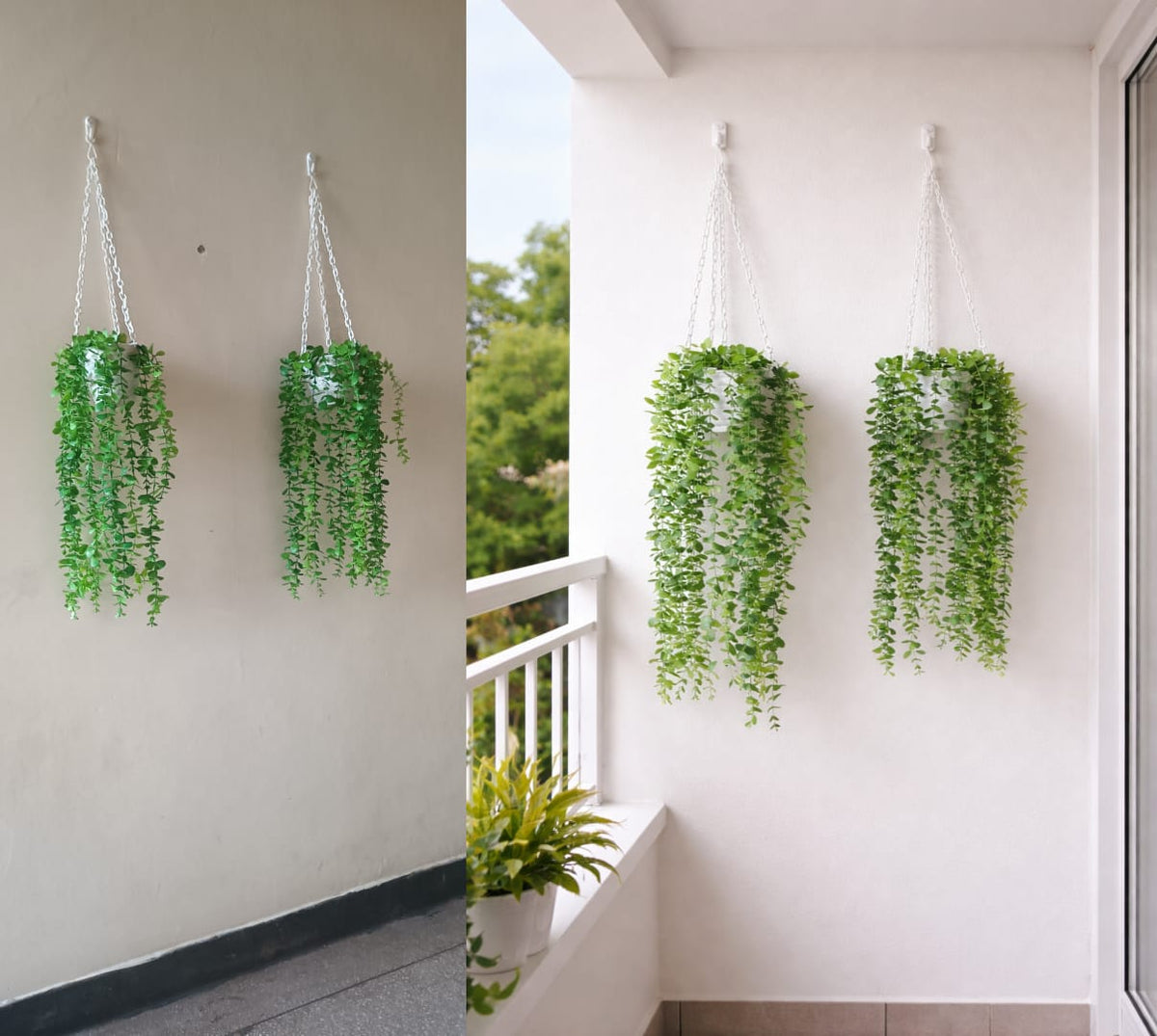 Hanging Artificial Vines With Plastic Vase