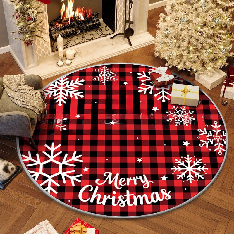 Round Christmas Non-Slip Floor Mat 100cm
