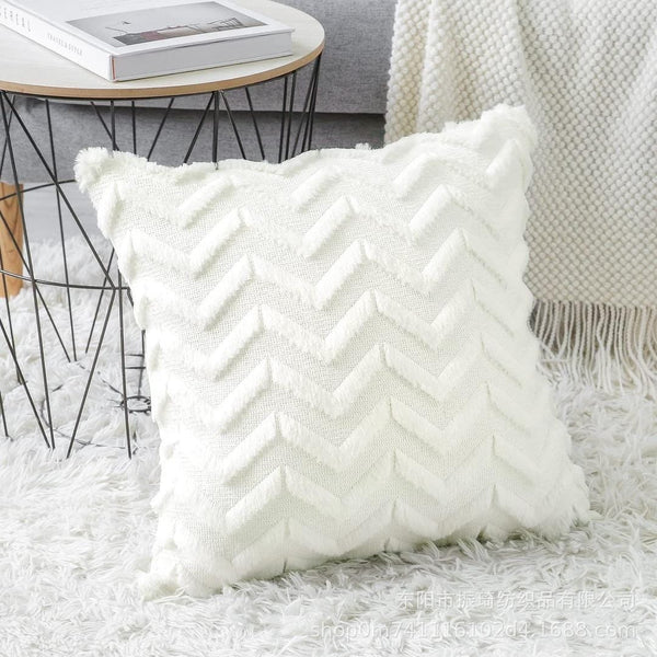 Gemelli Colllection faux fur pillowcase 3D texture cushion cover soft luxury home décor sofa bed decorative pillow cover