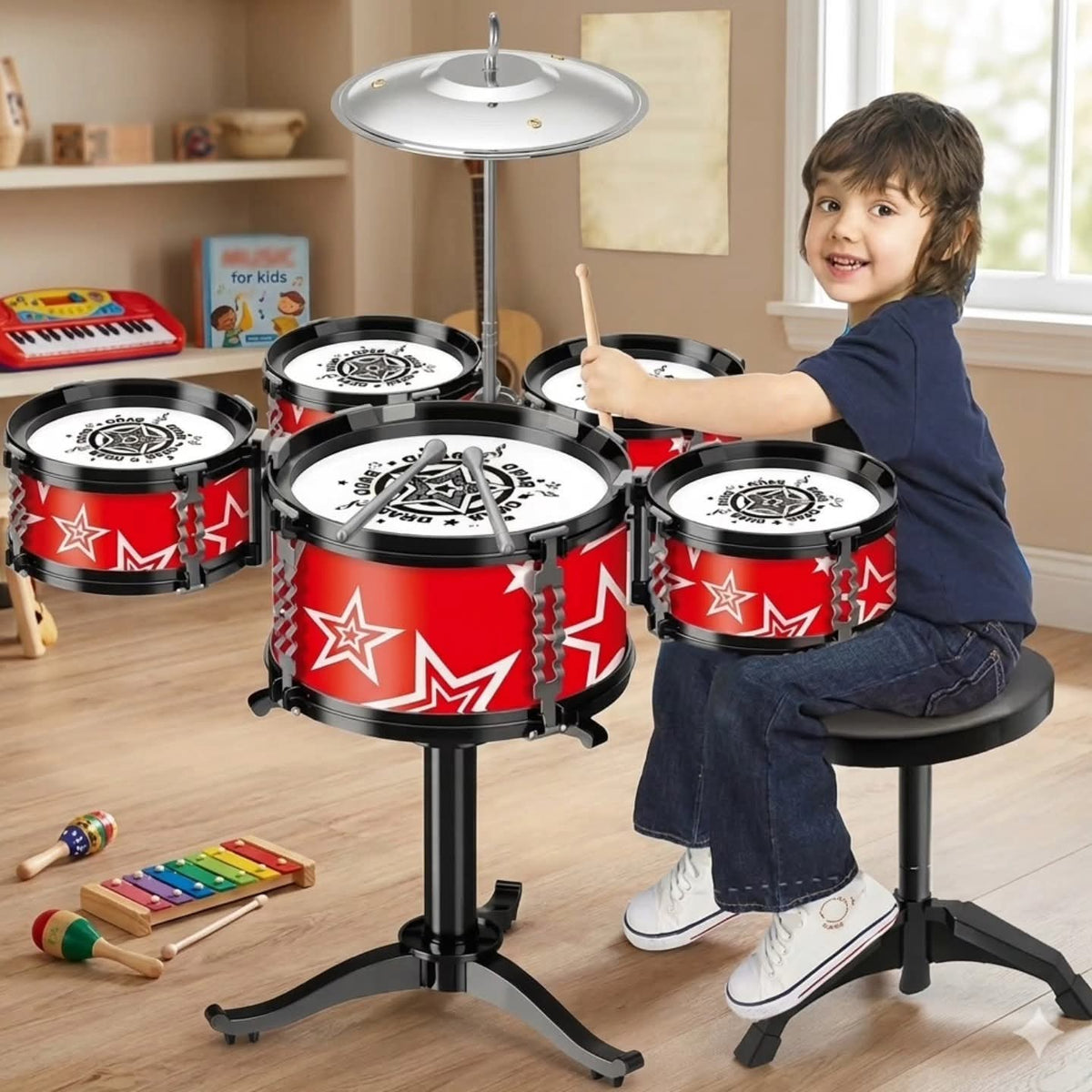 Children’s Jazz Drum Set for Music, Play, and Learning