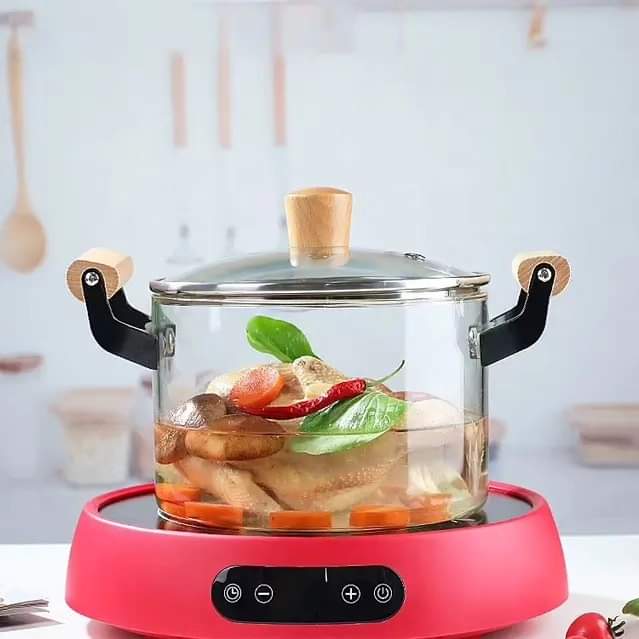 4L Borosilicate Glass cooking pot