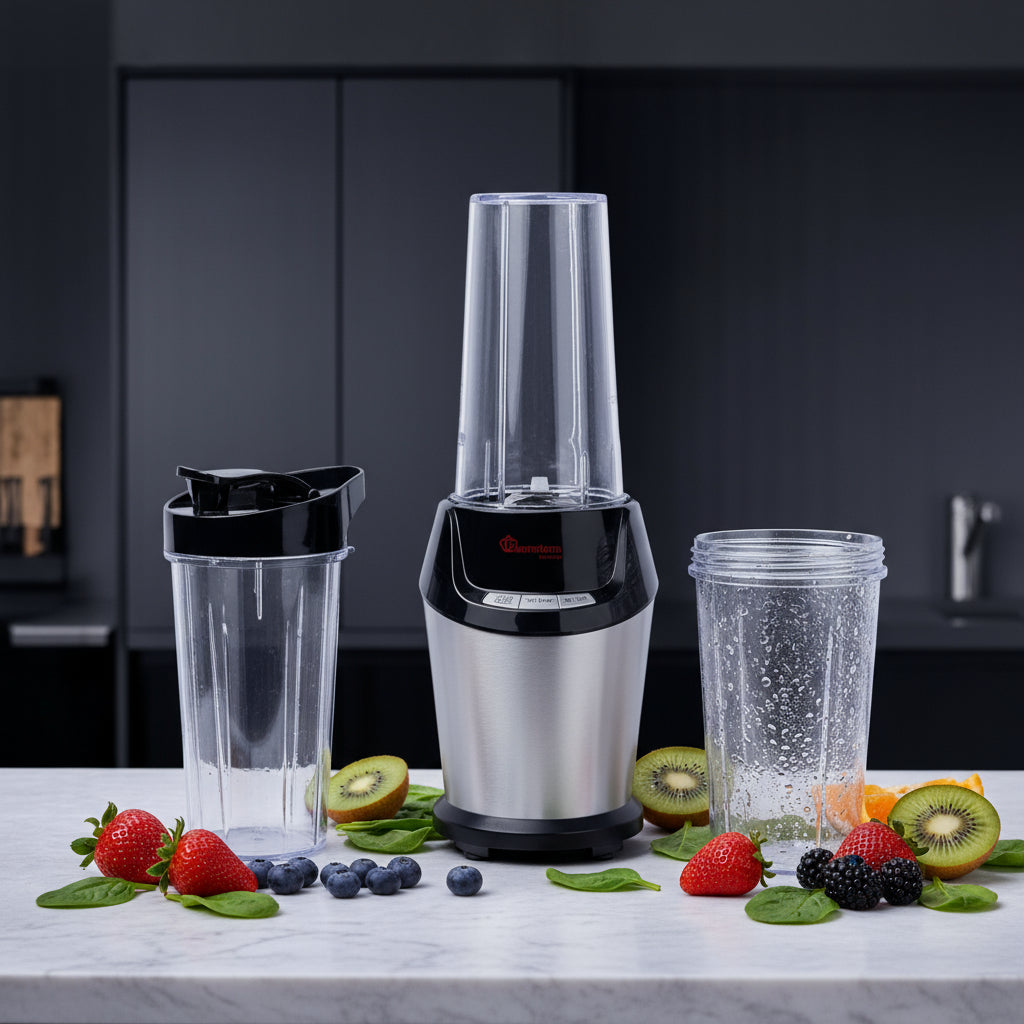 Mini High-Speed Blender 1500ml 1000W With Grinder Mill And 2 To-Go Bottles