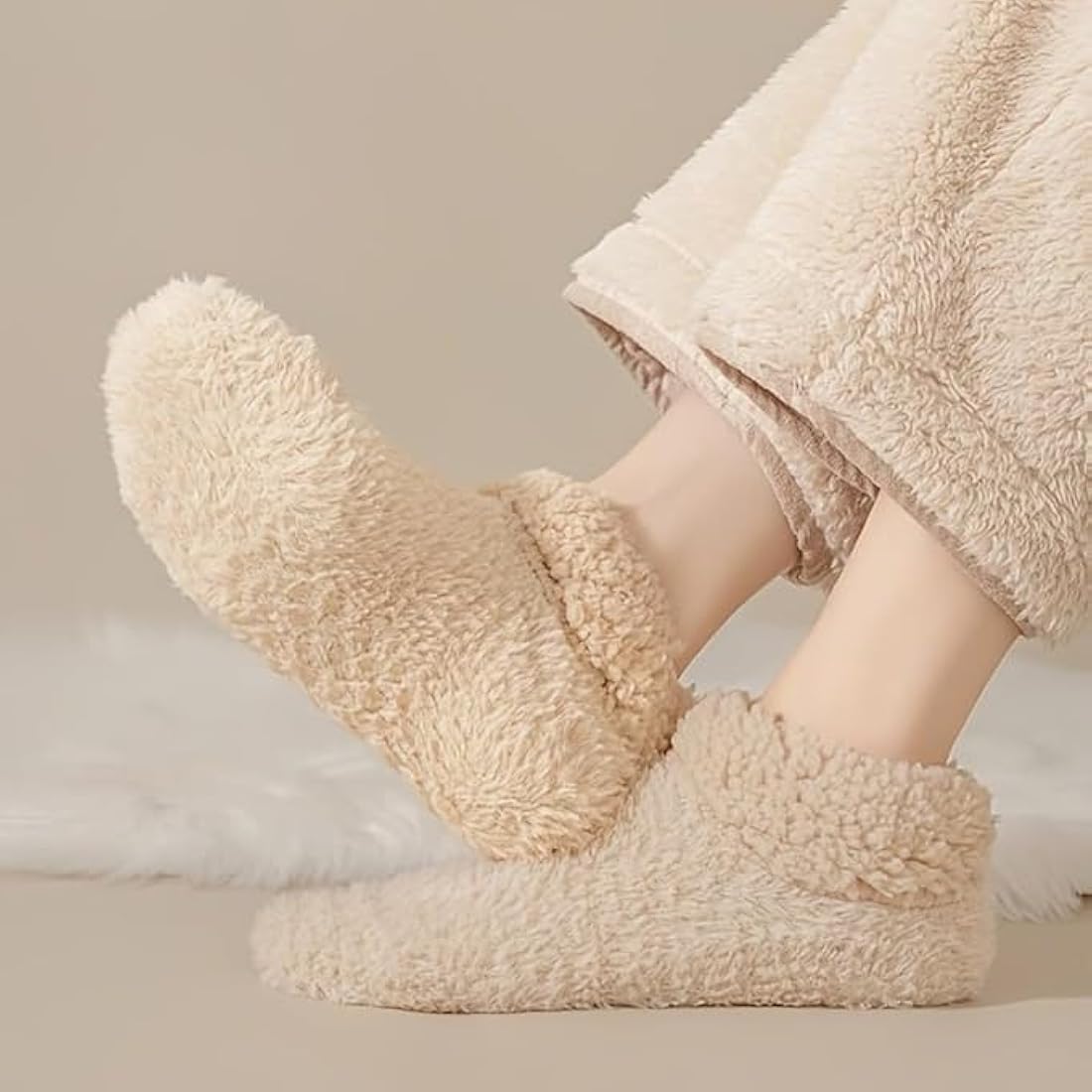 Breathable Berber Fleece Sleeping Socks – Soft Warm Indoor Floor Socks Solid Colour Winter Foot Covers 