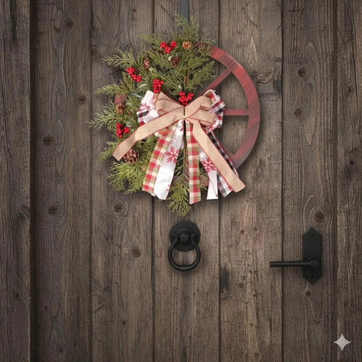 Christmas Rustic Wheel Garland