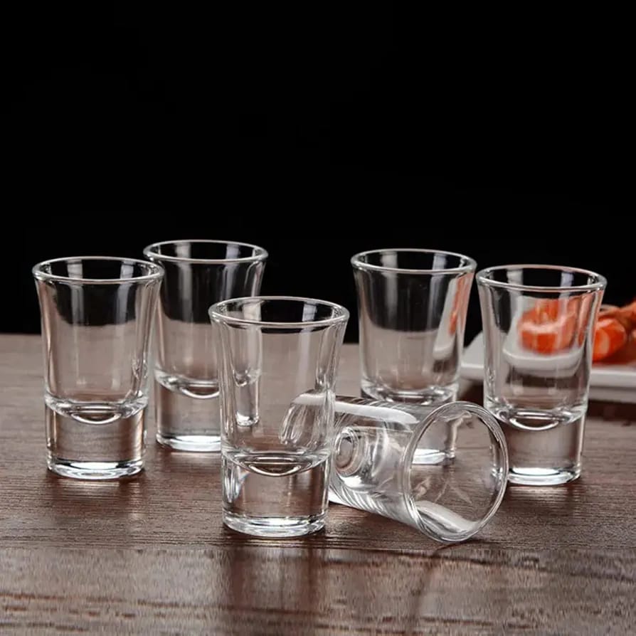 6pcs Acrylic double tot glass