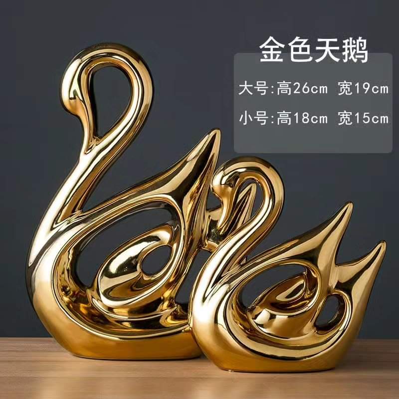 2 piece decorative swans