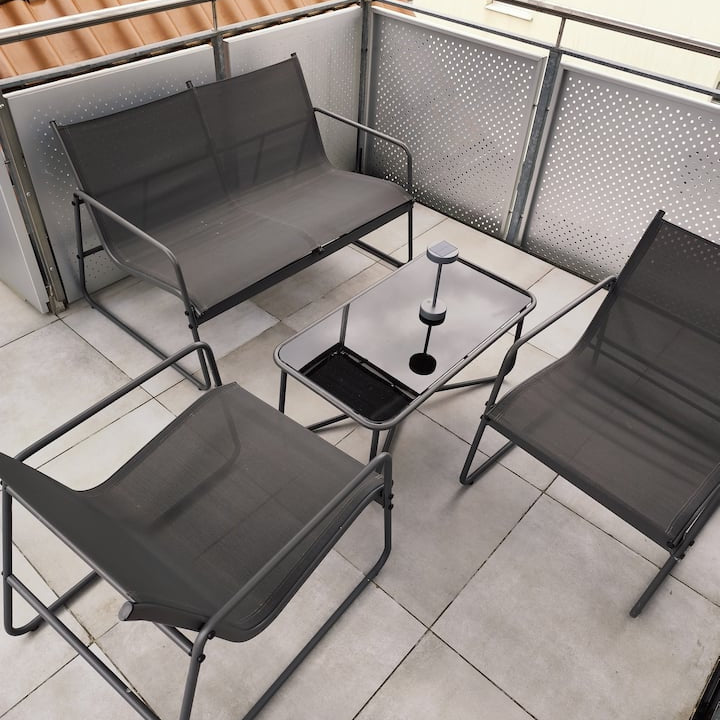 4pc Garden Furniture Set 2 Single Chairs, 2 Seater & Table