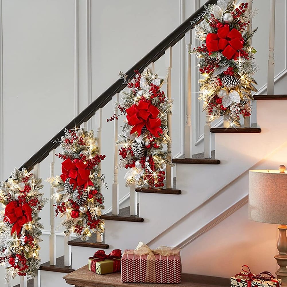 Christmas Staircase Wreath Decoration